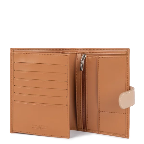 Portefeuille femme cuir Smooth Lancaster camel - nude foncé