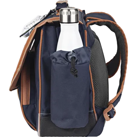 Cartable Camille bleu 38cm poche gourde Tann's