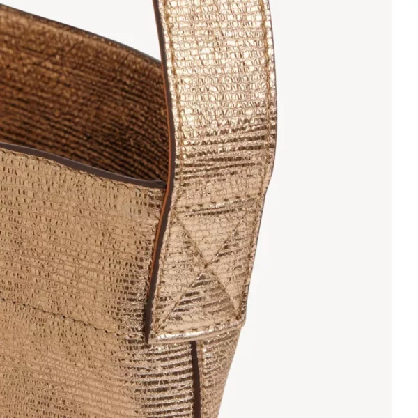 Sac à main Mini-Lady en cuir métallisé or Gérard Darel