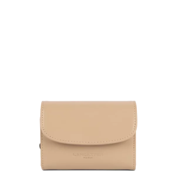 Portefeuille femme cuir Lancaster Paris PM beige foncé