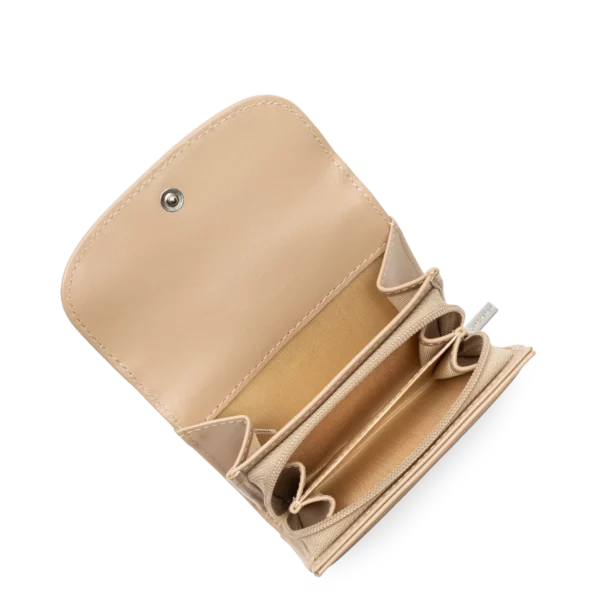Portefeuille femme cuir Lancaster Paris PM beige foncé