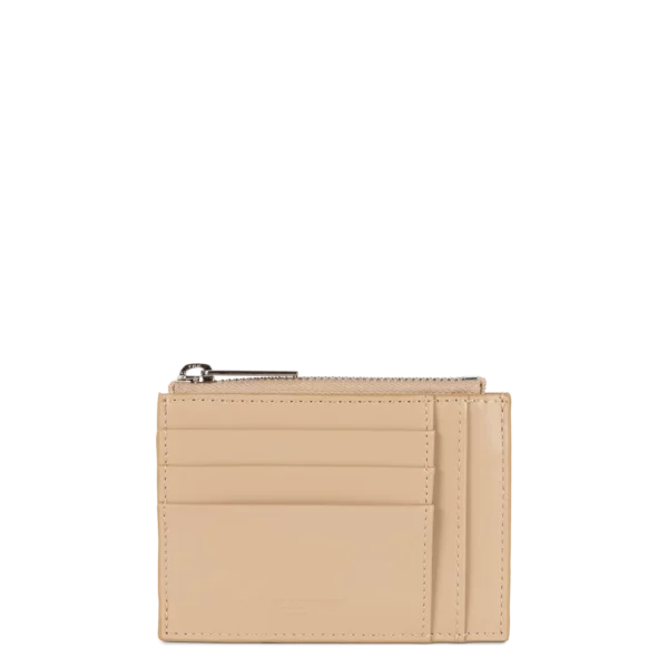 Porte-cartes femme cuir Lancaster Paris PM beige foncé