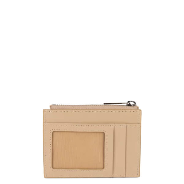 Porte-cartes femme cuir Lancaster Paris PM beige foncé