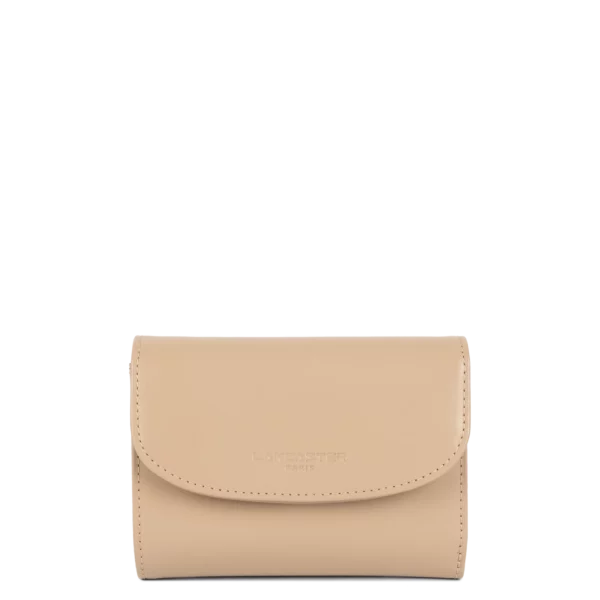 Portefeuille femme cuir Lancaster Paris PM beige foncé