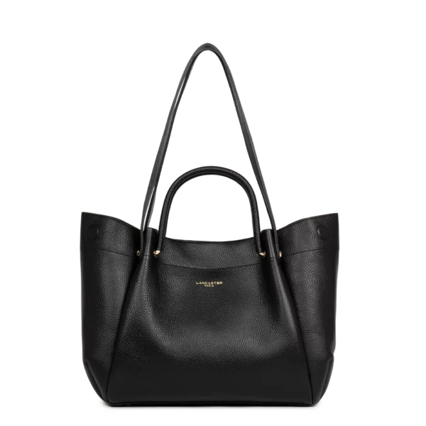 Grand sac cabas épaule Foulonne Double Louisa Lancaster noir