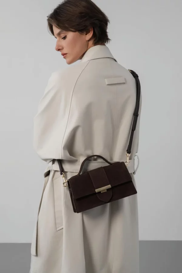 Sac à main Ily suède Lancaster marron