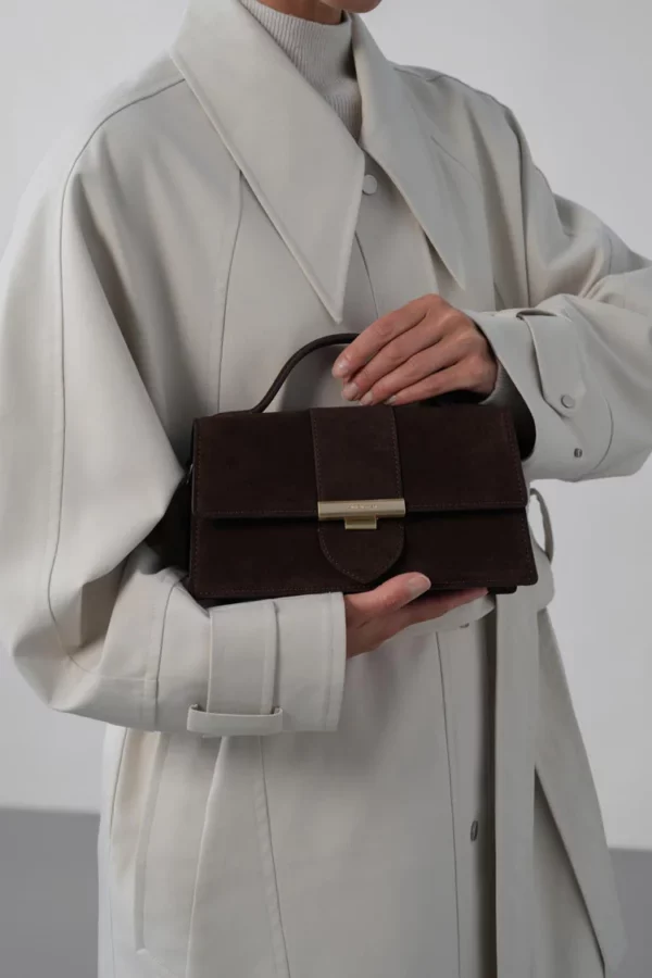 Sac à main Ily suède Lancaster marron