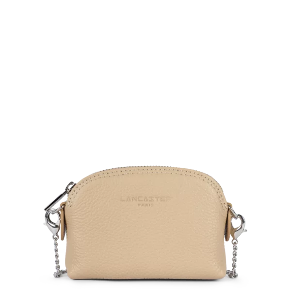 Porte-monnaie femme cuir Foulonné beige foncé