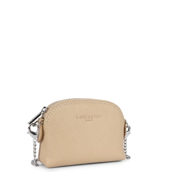 Porte-monnaie femme cuir Foulonné beige foncé