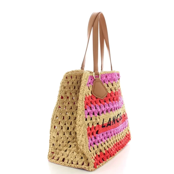 Grand sac cabas Summer Capsule façon raphia Lancel multico