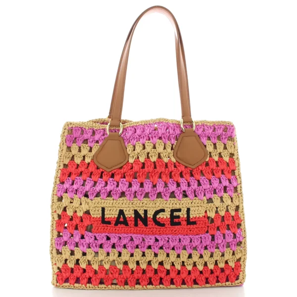 Grand sac cabas Summer Capsule façon raphia Lancel multico