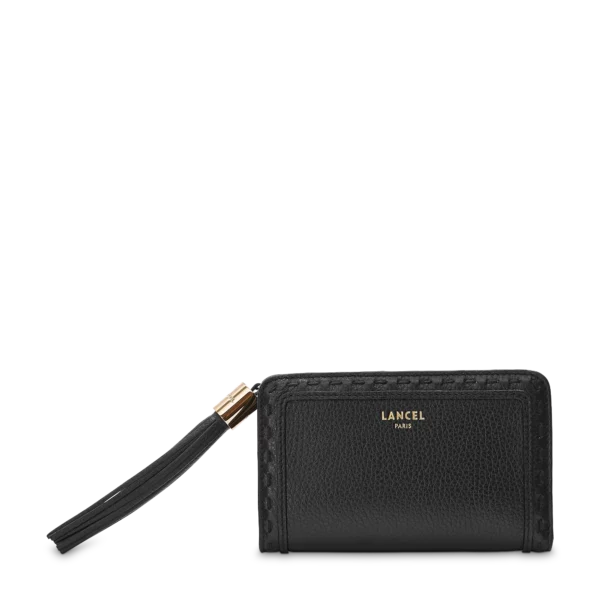 Portefeuille rectangulaire compact zippé Premier Flirt de Lancel Noir