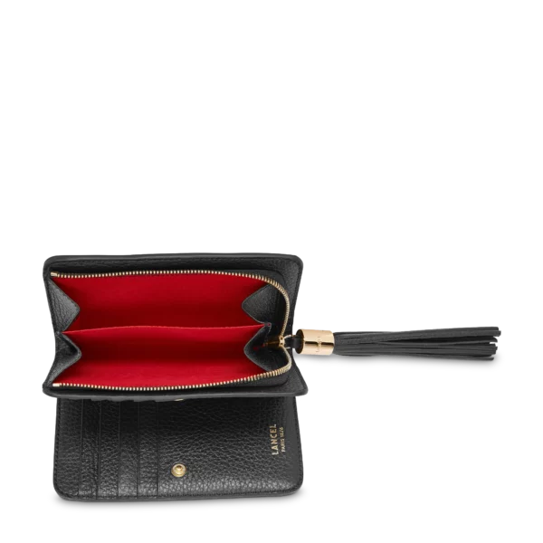 Portefeuille rectangulaire compact zippé Premier Flirt de Lancel Noir
