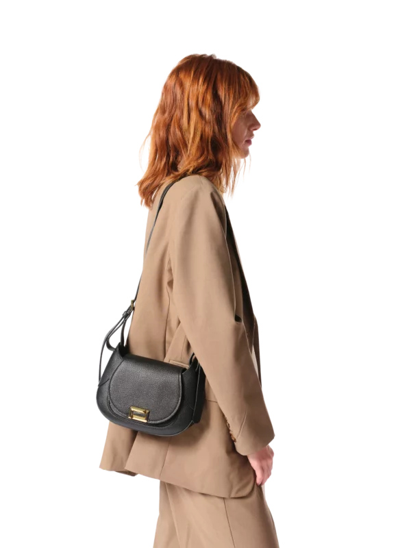 Sac cuir besace M Paulette Lancel Noir