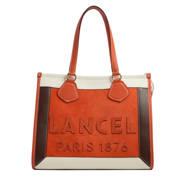 Grand sac cabas Lancel multico orange