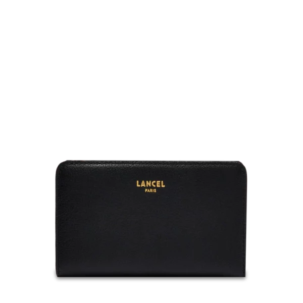 Portefeuille rectangulaire zippé BCBG Lancel noir