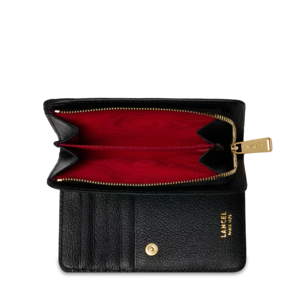 Portefeuille rectangulaire zippé BCBG Lancel noir