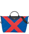 Sac de voyage Longchamp Le Pliage Collection Casaque bleu/rouge