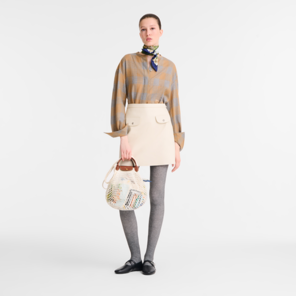 sac filet longchamp écru