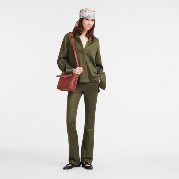 Sac à main S femme Longchamp 3D Cuir - Châtaigne