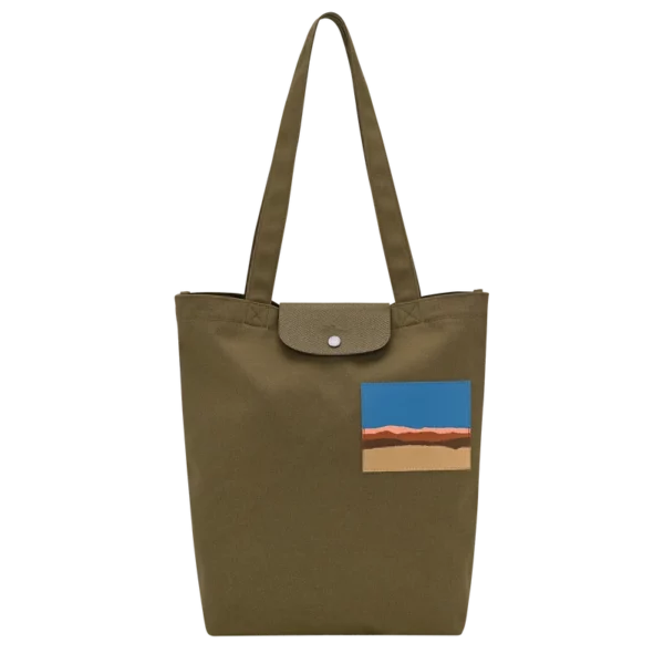 Sac cabas M Caroline Hélain X Longchamp toile - Olive