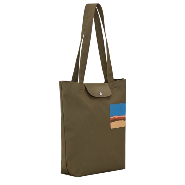 Sac cabas M Caroline Hélain X Longchamp toile - Olive
