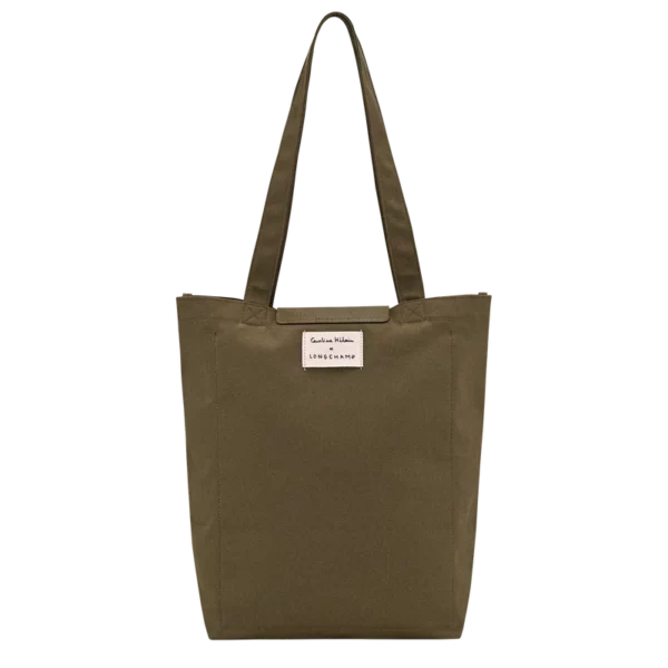 Sac cabas M Caroline Hélain X Longchamp toile - Olive