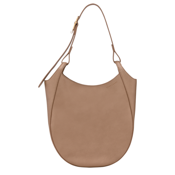 Sac porté épaule L Le Foulonné Longchamp - Cuir - biscuit