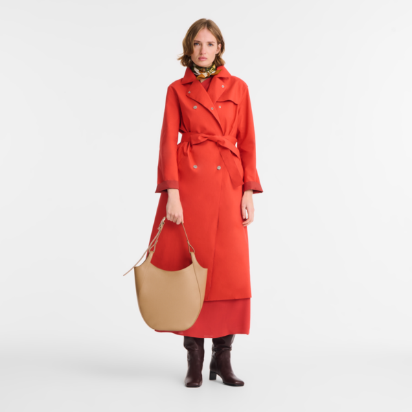 Sac porté épaule L Le Foulonné Longchamp - Cuir - biscuit