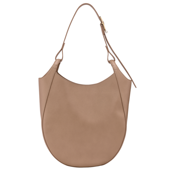 Sac porté épaule L Le Foulonné Longchamp - Cuir - biscuit