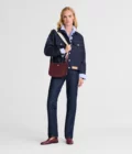 Sac bandoulière Longchamp S Epure Cuir bordeaux