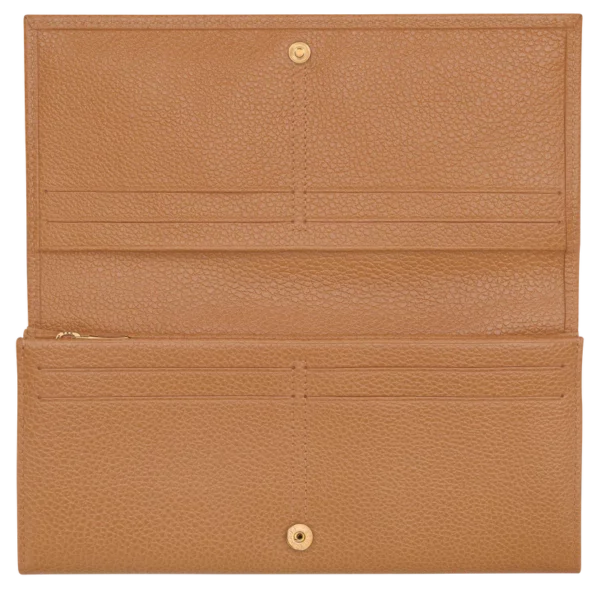 portefeuille longchamp camel