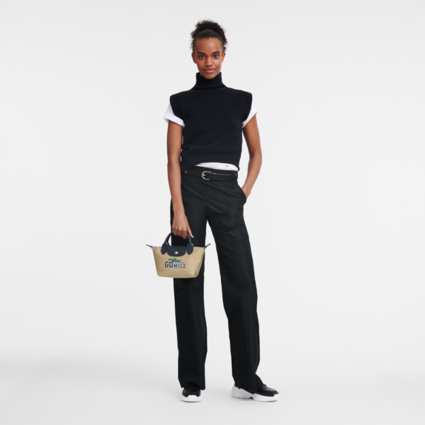 Sac à main XS LePliage Collection femme Longchamp Toile - Beige