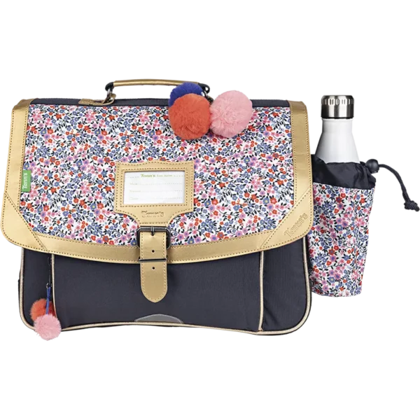 Cartable Antonia bleu 38cm poche gourde Tann's