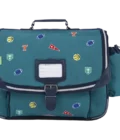 Cartable Dan vert 38cm poche gourde Tann's