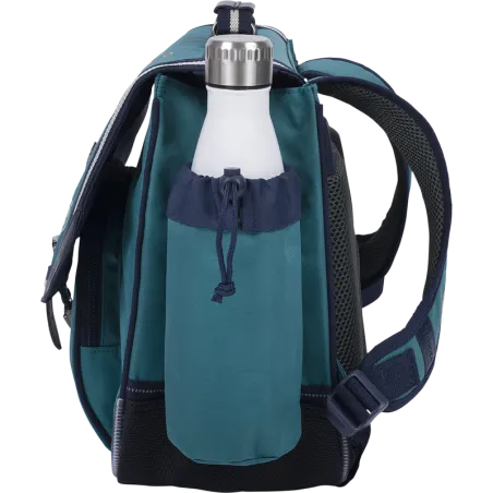 Cartable Dan vert 38cm poche gourde Tann's