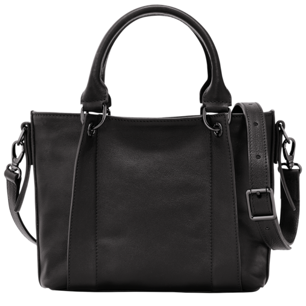 Sac porté main S Longchamp 3D cuir - noir