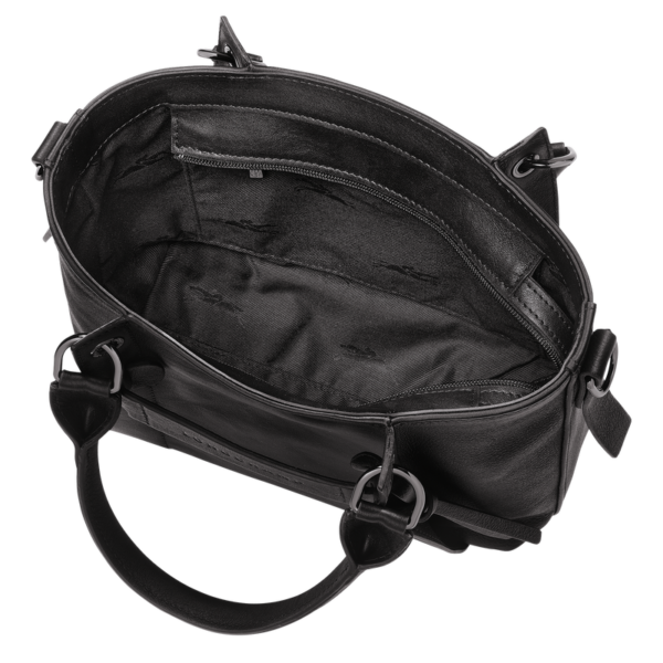 Sac porté main S Longchamp 3D cuir - noir