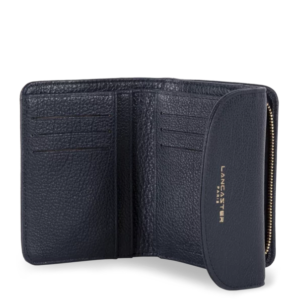 Portefeuille dos à dos femme cuir Dune Lancaster bleu foncé