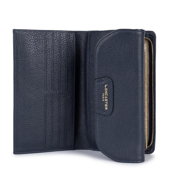 Portefeuille femme cuir Dune Lancaster bleu foncé