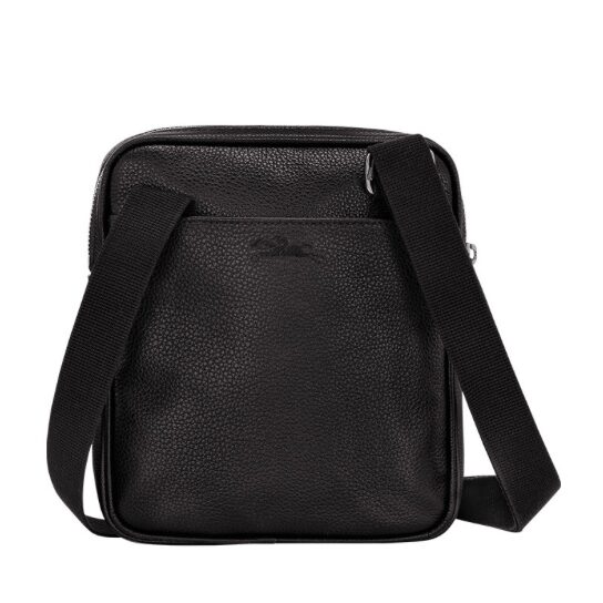 Sac bandoulière Foulonné Longchamp - Cuir - noir