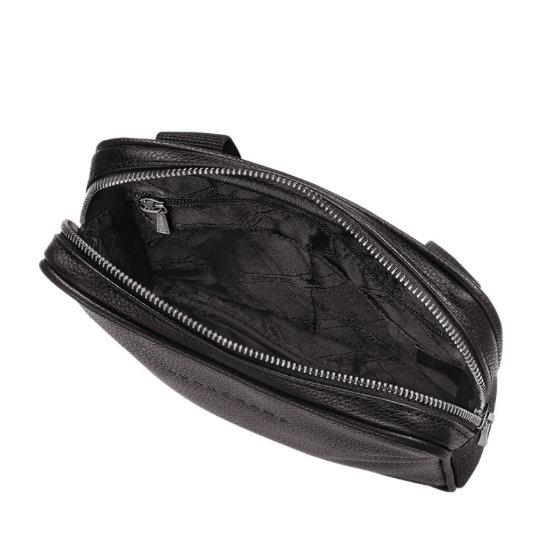 Sac bandoulière Foulonné Longchamp - Cuir - noir