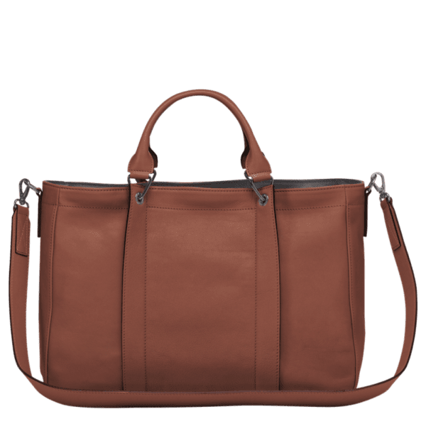 Sac porté main L Longchamp 3D cuir - cognac