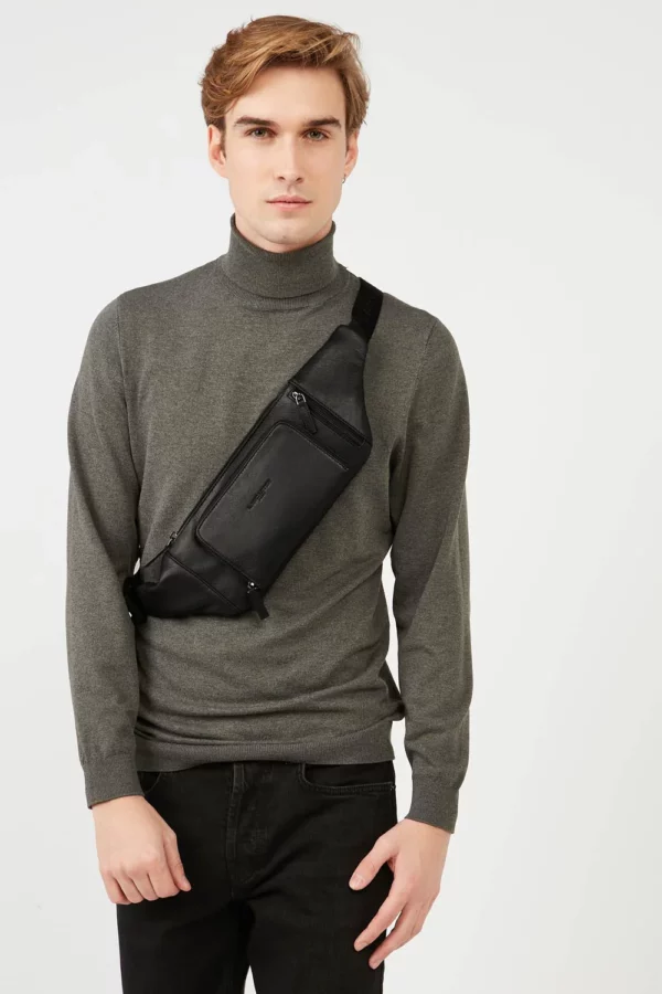 banane noir Lancaster cuir homme