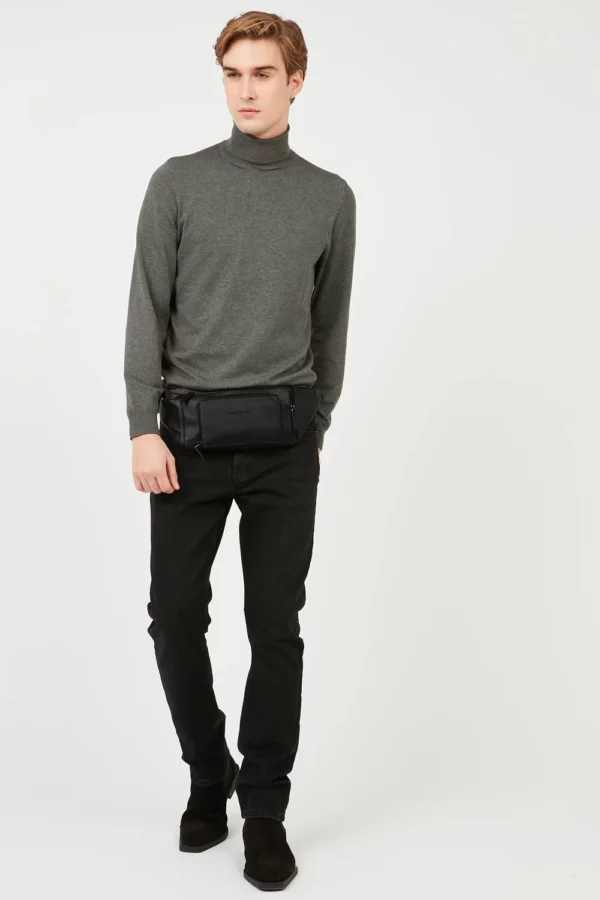 banane noir Lancaster cuir homme