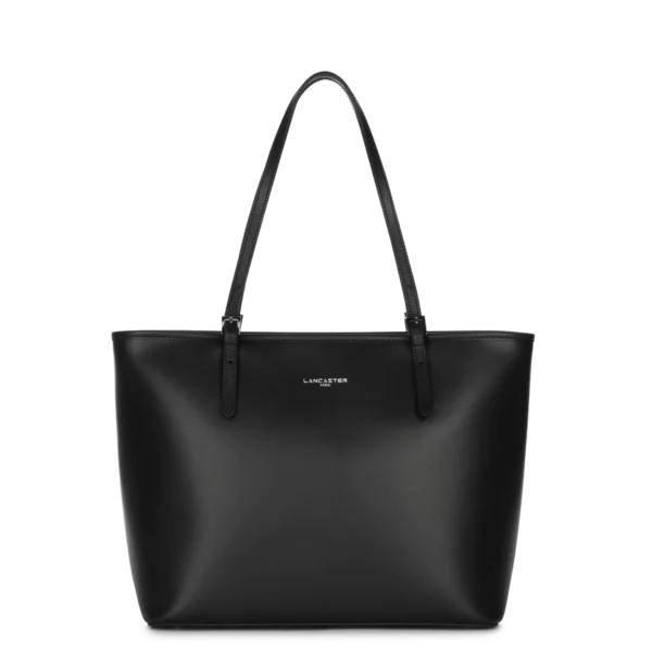 Grand sac cabas femme cuir noir Lancaster Smooth