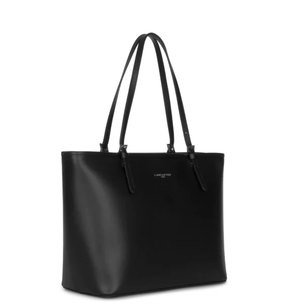 Grand sac cabas femme cuir noir Lancaster Smooth
