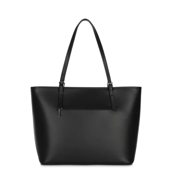 Grand sac cabas femme cuir noir Lancaster Smooth