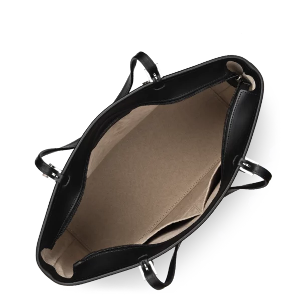 Grand sac cabas femme cuir noir Lancaster Smooth