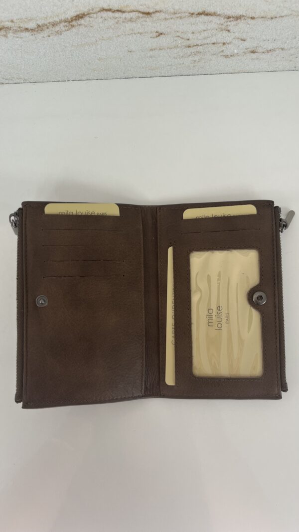 Portefeuille Sila C Mila Louise cuir fumé kaki